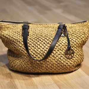 Michael Kors straw tote bag